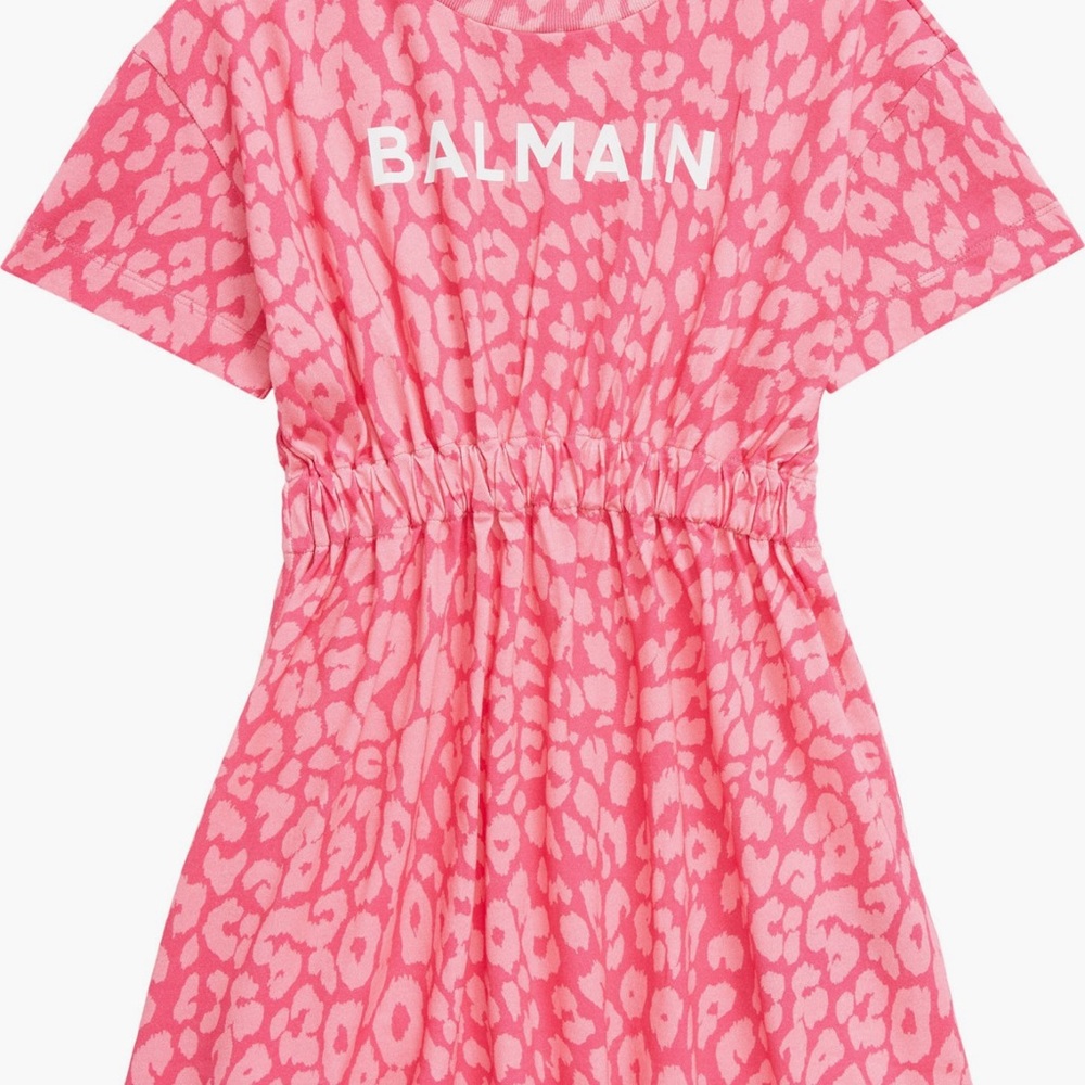 Balmain Pink Leopard Print Dress